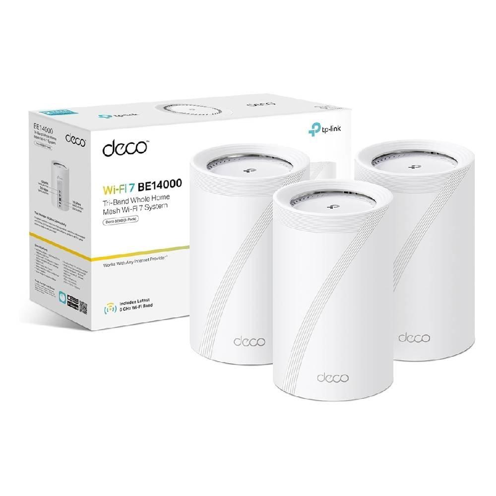 TP-Link Deco BE68(3-pack) BE14000Mbps Tri Band Mesh WiFi 7 System - White 