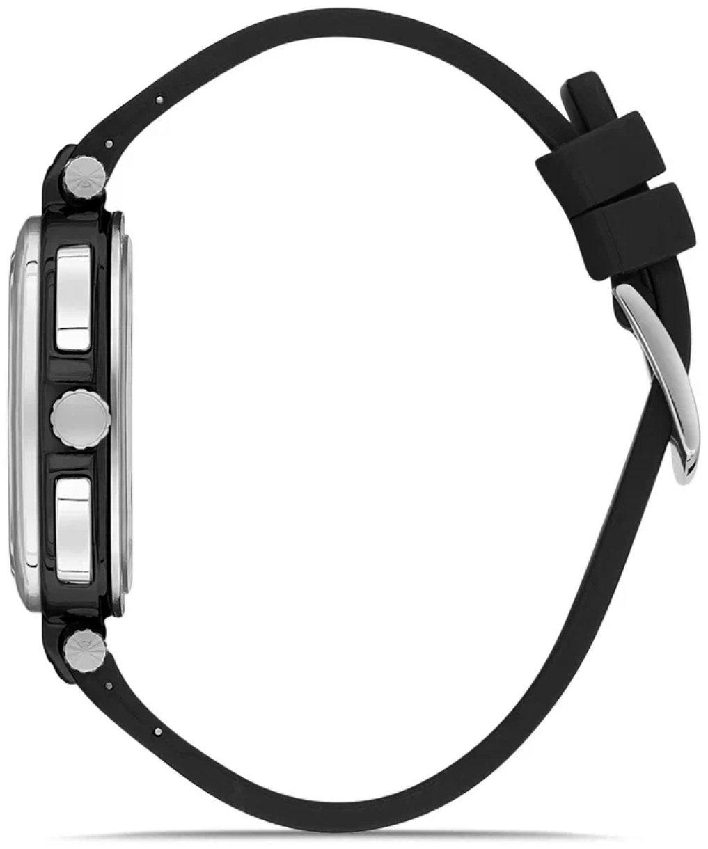 ساعة رجالية فيرو أوشن كاجوال، عرض عقارب، مربعة، ستانلس ستيل، 44 مم، FM11352DWT-J2 - فضي / أسود