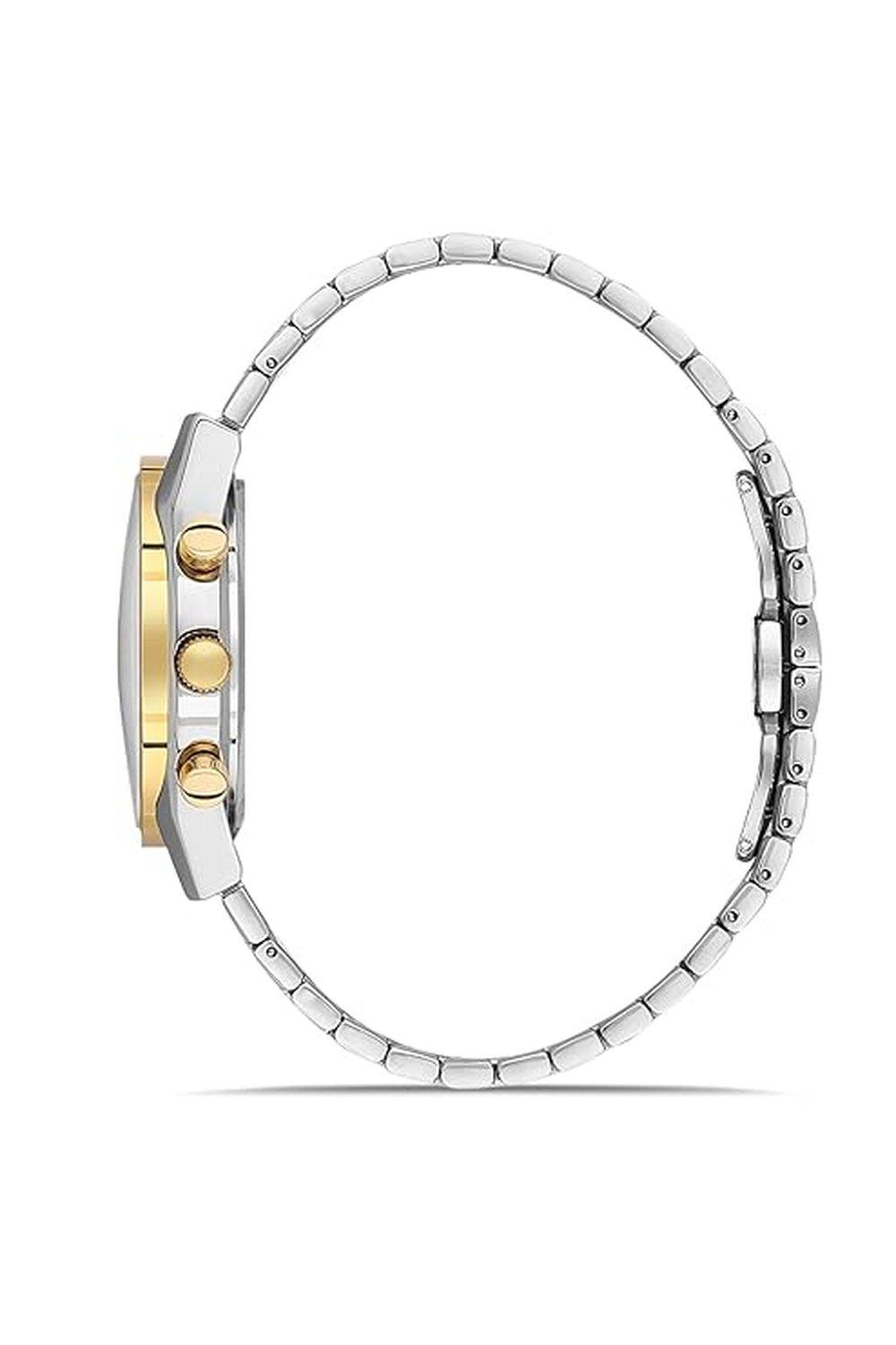 Ferro Memoria Men Casual Watch, Analog Face, round, stainlesssteal, 40 mm, FM43011A-D6 - Silver / Gold
