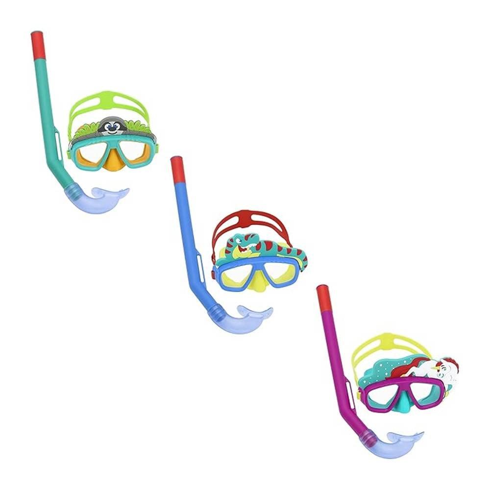 Bestway Aquapals Snorkel Mask Age, 3+, 24059 - Green/ Blue/ Purple 