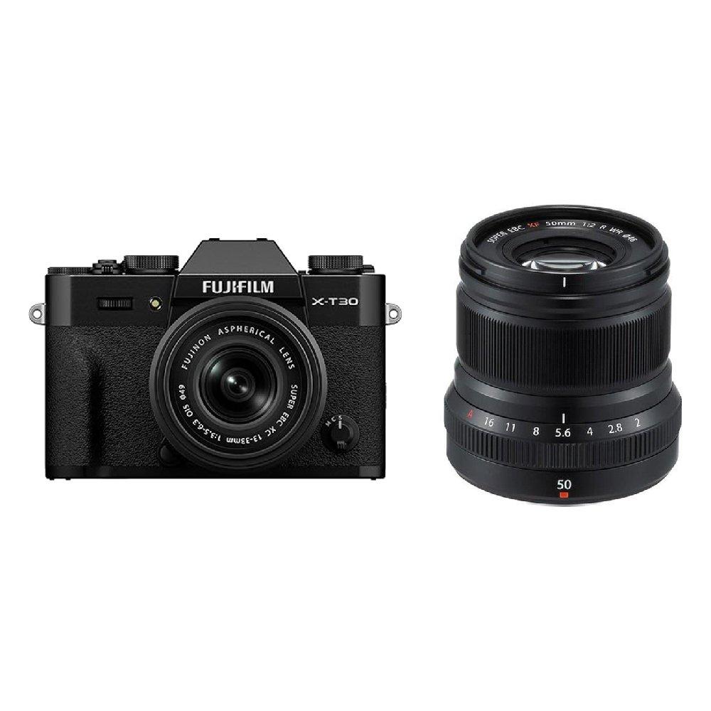FUJIFILM X-T30 III Mirrorless Camera, 26.1MP Sensor, X-T30III - Black + XC13-33mmF3.5-6.3 OIS Lens - Black Split it your way
