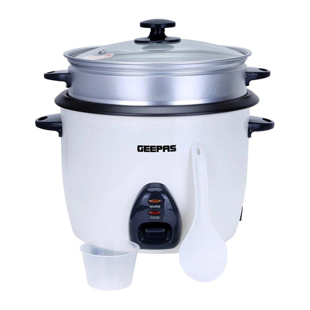 Geepas Rice Cooker, 500W, 1.5L, GRC35011 - White 