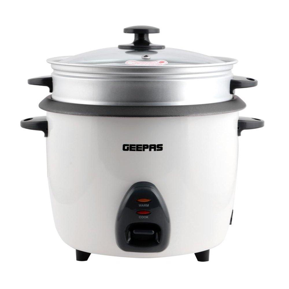 Geepas Auto Rice Cooker, 2.2L, 900W, GRC4326 - White 