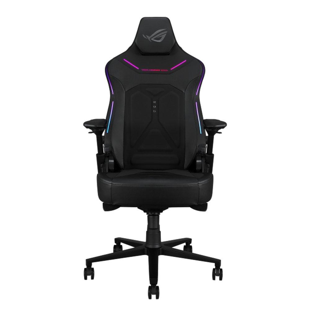 ASUS ROG Courser Gaming Chair, Aura RGB Lighting, 4D Armrests, Dynamic Recline 90–155°, SL302 – Black