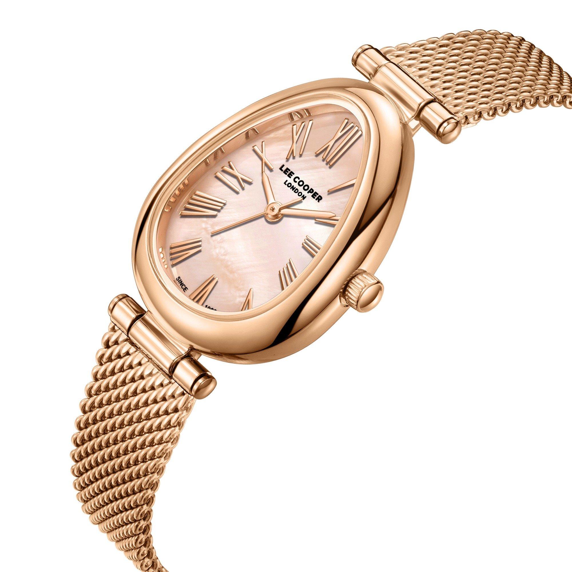 Lee Cooper  Women's VJ21C1 Movement Watch, Round, 23mm, 3H Display And Mesh Strap, LC08360.410 - Rose Gold