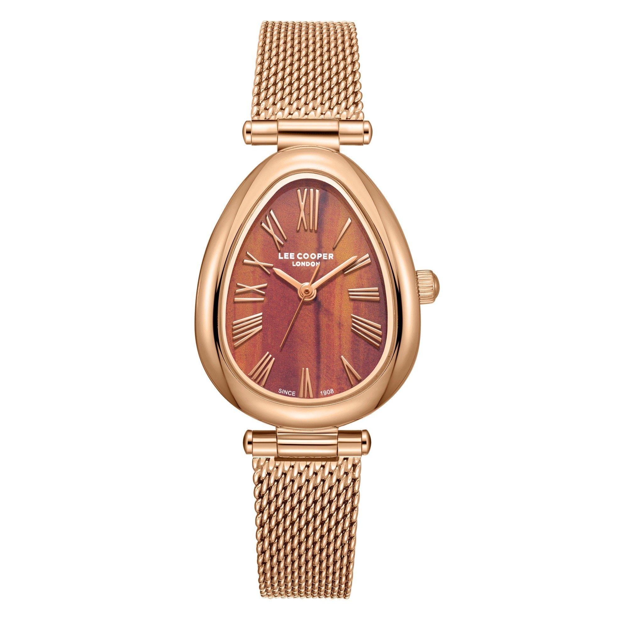 Lee Cooper  Women's VJ21C1 Movement Watch, Round, 23mm, 3H Display And Mesh Strap, LC08360.440 - Rose Gold