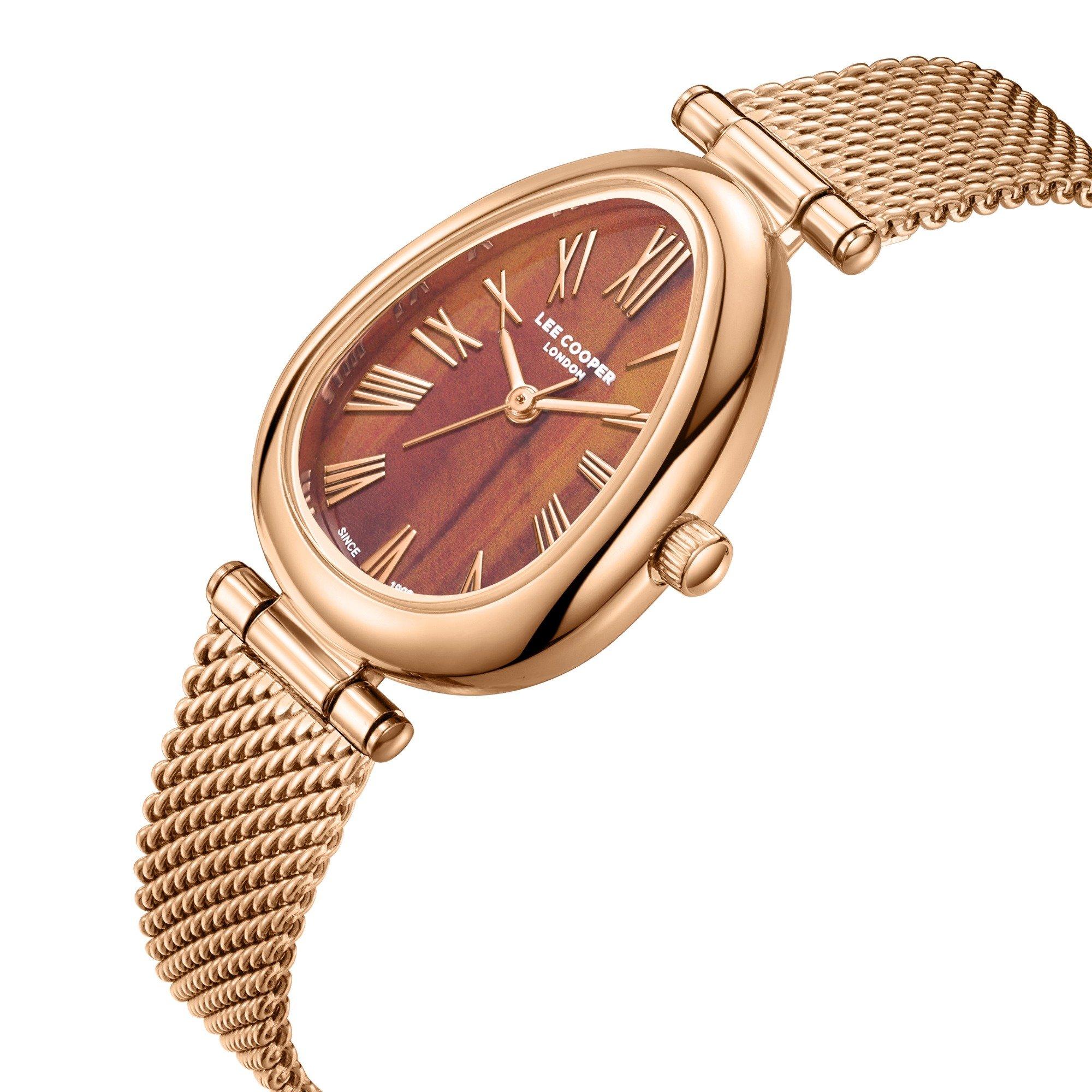 Lee Cooper  Women's VJ21C1 Movement Watch, Round, 23mm, 3H Display And Mesh Strap, LC08360.440 - Rose Gold