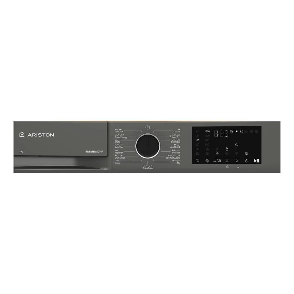 Ariston Front load Inverter Washing Machine, 8KG, 1200 RPM, ARWF 08122S MMK- Grey