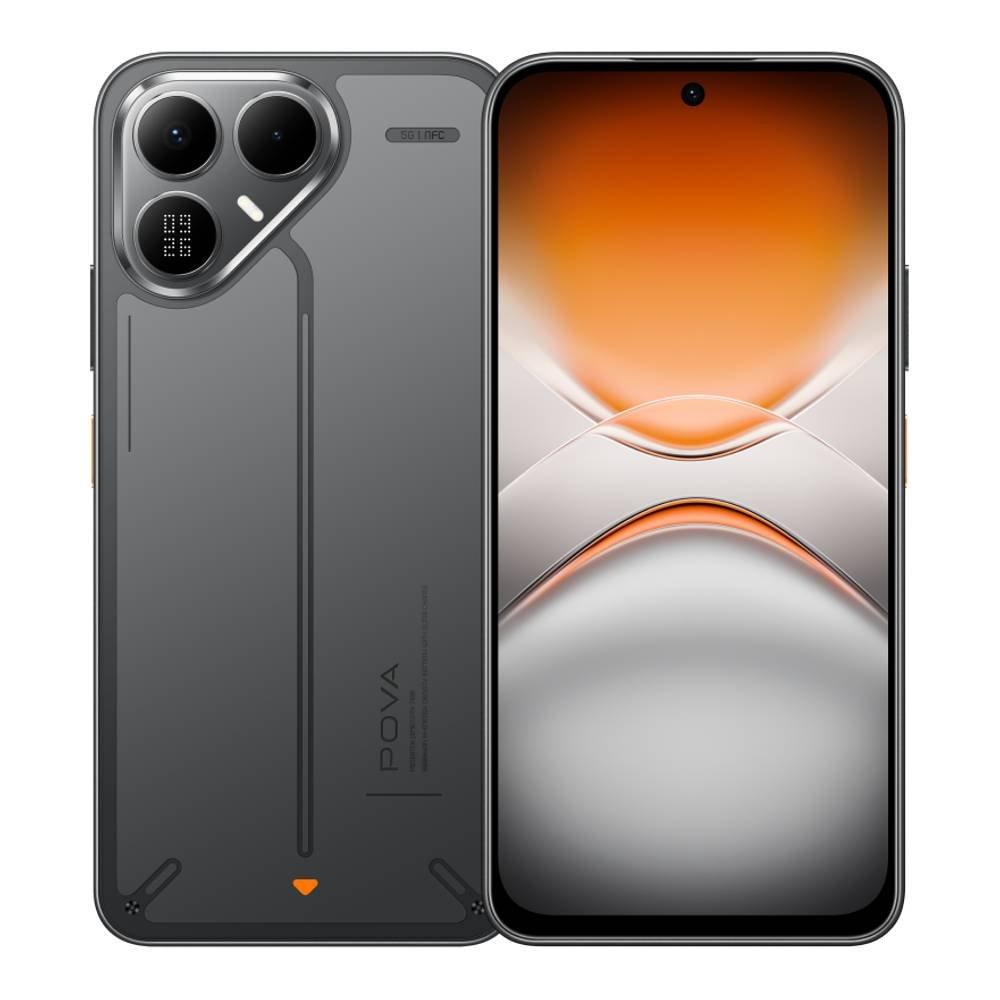 Tecno Pova 8 5G Phone, MediaTek Dimensity 7100, 8GB RAM, 256GB, 6.76-Inch Screen - Black
