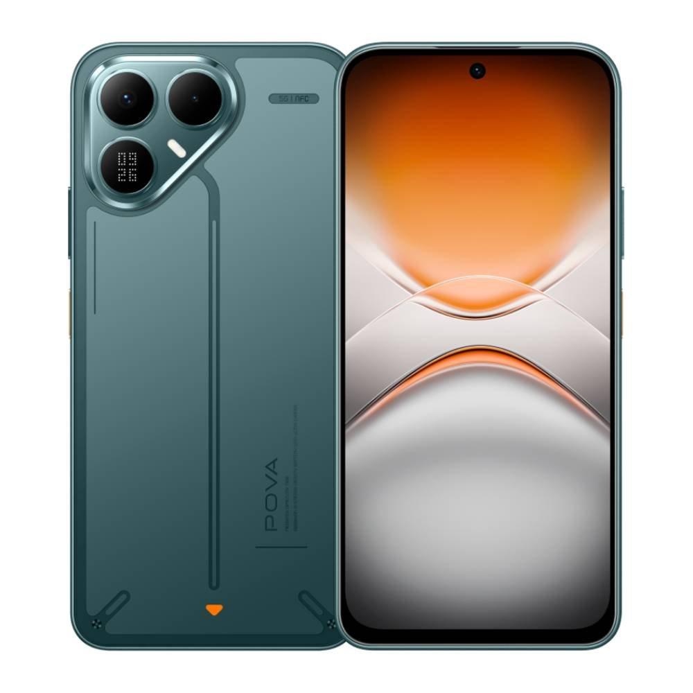Tecno Pova 8 5G Phone, MediaTek Dimensity 7100, 8GB RAM, 256GB, 6.76-Inch Screen - Green