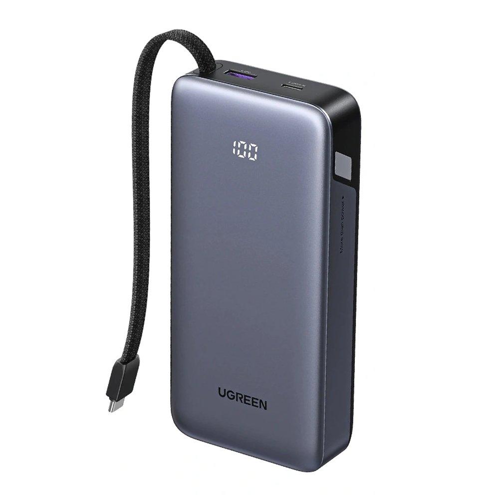 UGREEN Nexode Power Bank, 20000mAh, 45 Watt, 2 USB-C and 1 USB A, PB536 - Grey