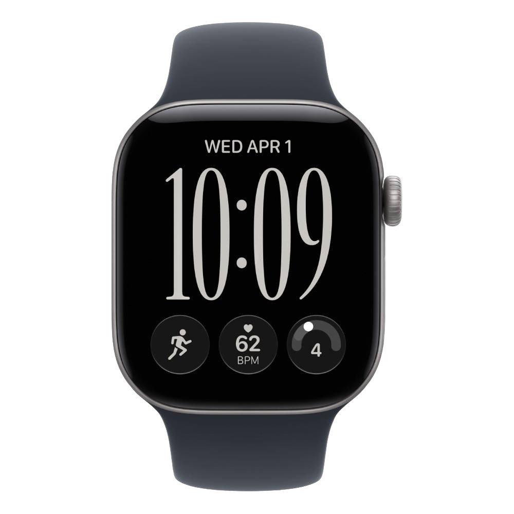 Apple Watch Series 12, GPS, 42mm, Space Grey Aluminium Case with Navy Blue Sport Band, MJE74AF/A - S/M Split it your way
