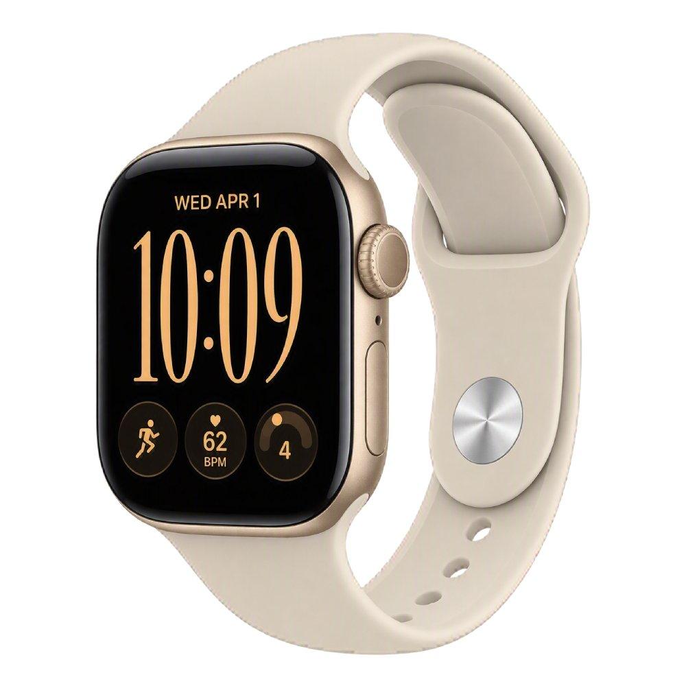 Apple Watch Series 12, GPS, 42mm, Light Gold Aluminium Case with Sand Sport Band, MJED4AF/A - S/M