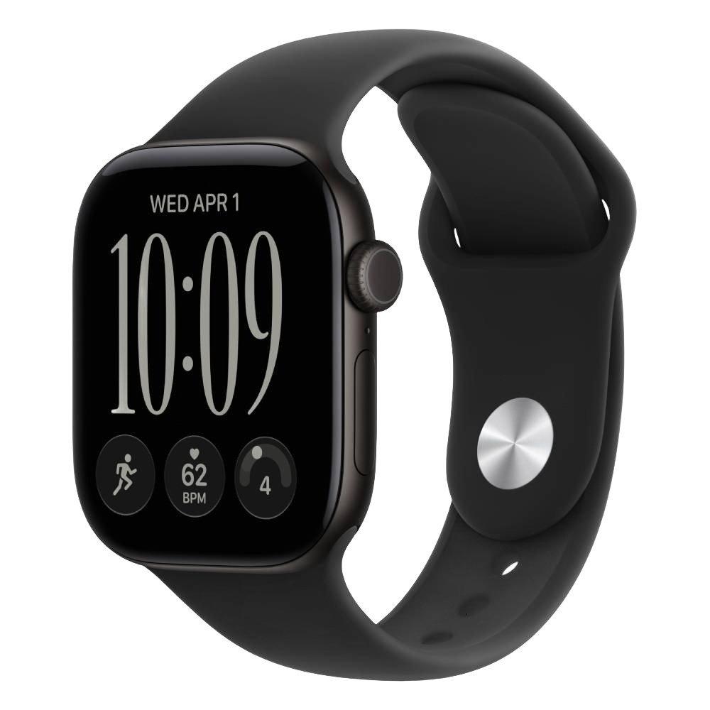 Apple Watch Series 12, GPS, 46mm, Black Aluminium Case with Black Sport Band, MJEL4AF/A - M/L