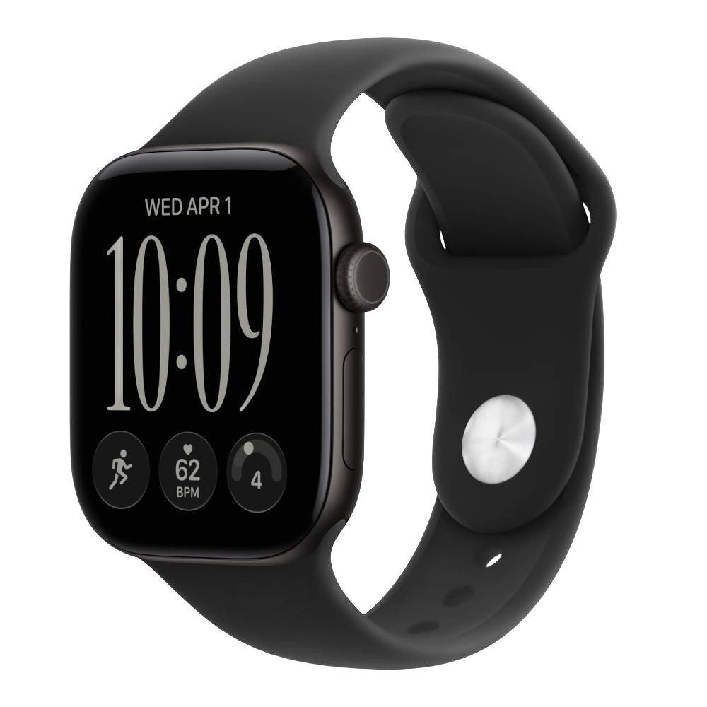  Apple Watch Series 12 GPS + Cellular, 42mm, Black Aluminium Case with Black Sport Band, MJG04AF/A - S/M