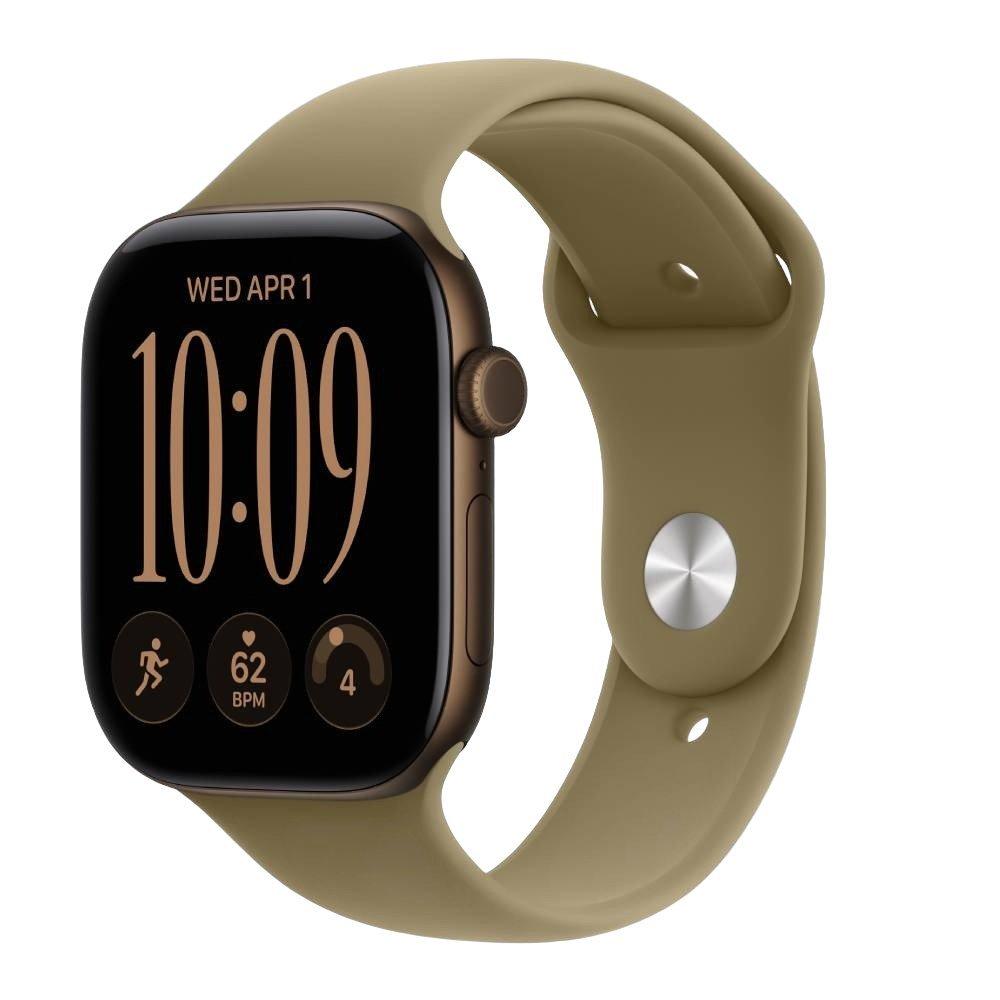  Apple Watch Series 12 GPS + Cellular, 46mm, Dark Bronze Aluminium Case with Olive Sport Band, MJGE4AF/A - M/L