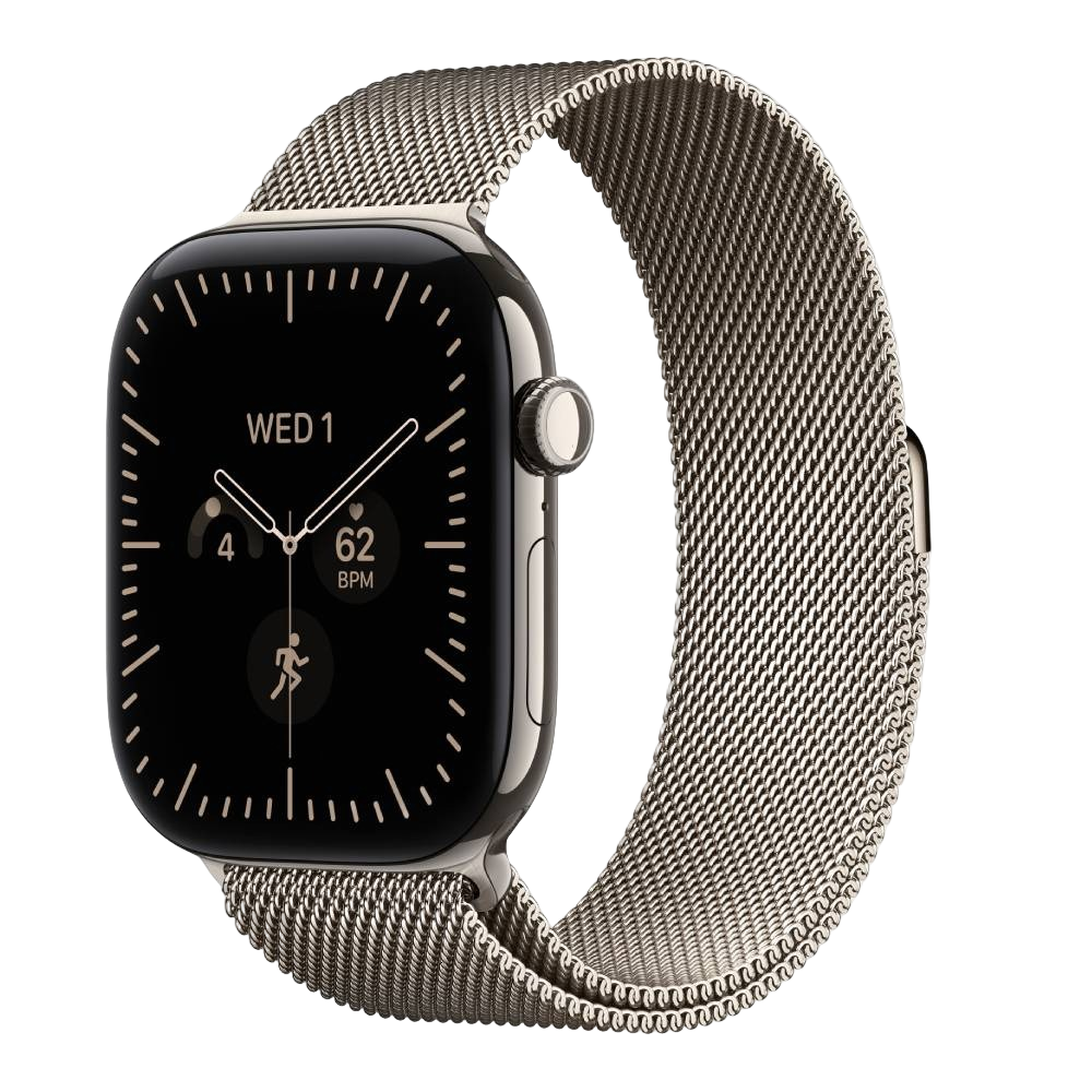  Apple Watch Series 12 GPS + Cellular, 46mm, Natural Titanium Case with Natural Milanese Loop, MJGQ4AF/A - M/L