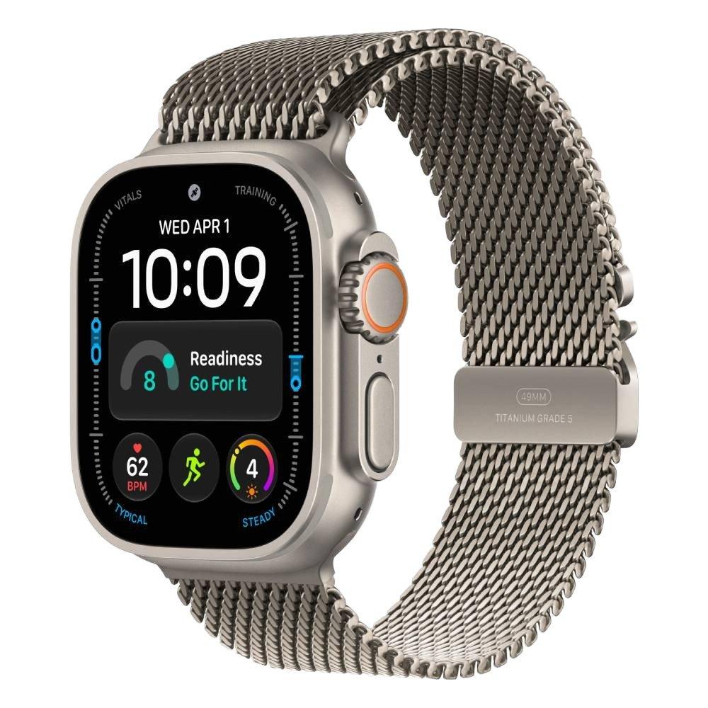 Apple Watch Ultra 4, GPS + Cellular, 49mm, Natural Titanium Case with Natural Titanium Milanese Loop, MJA84AF/A - S