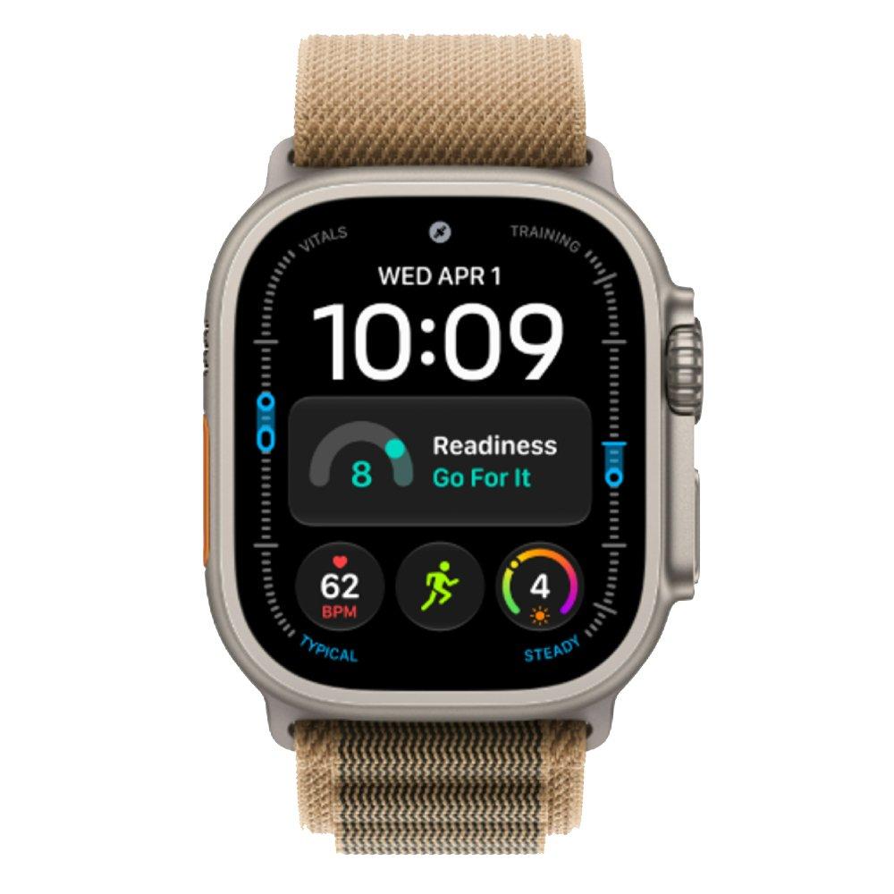 Apple Watch Ultra 4, GPS + Cellular, 49mm, Natural Titanium Case with Desert Alpine Loop, MJAF4AF/A - M
