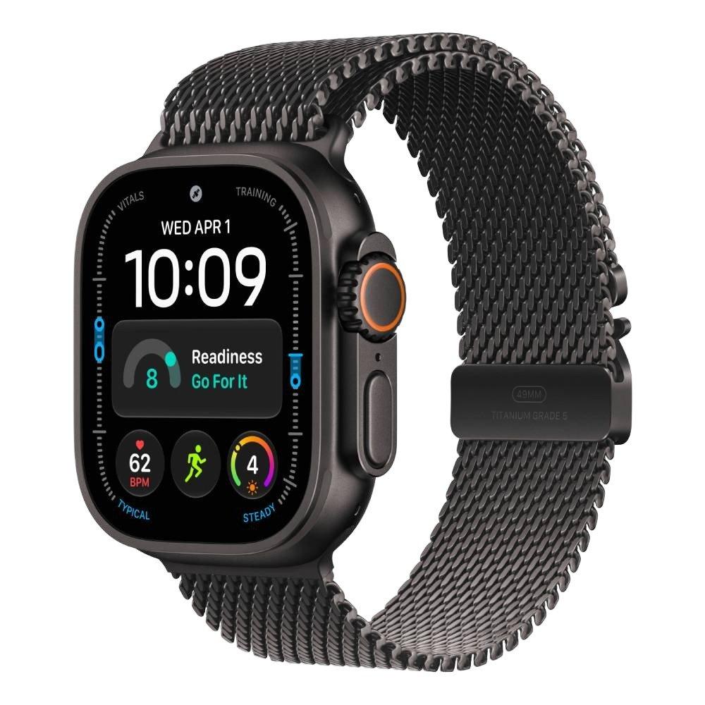 Apple Watch Ultra 4, GPS + Cellular, 49mm, Black Titanium Case with Black Titanium Milanese Loop, MJAX4AF/A - L