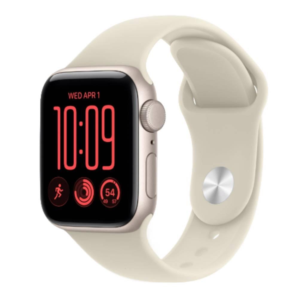 Apple Watch SE 3 GPS, 40mm, Starlight Aluminium Case with Sand Sport Band, MJKW4AF/A - M/L