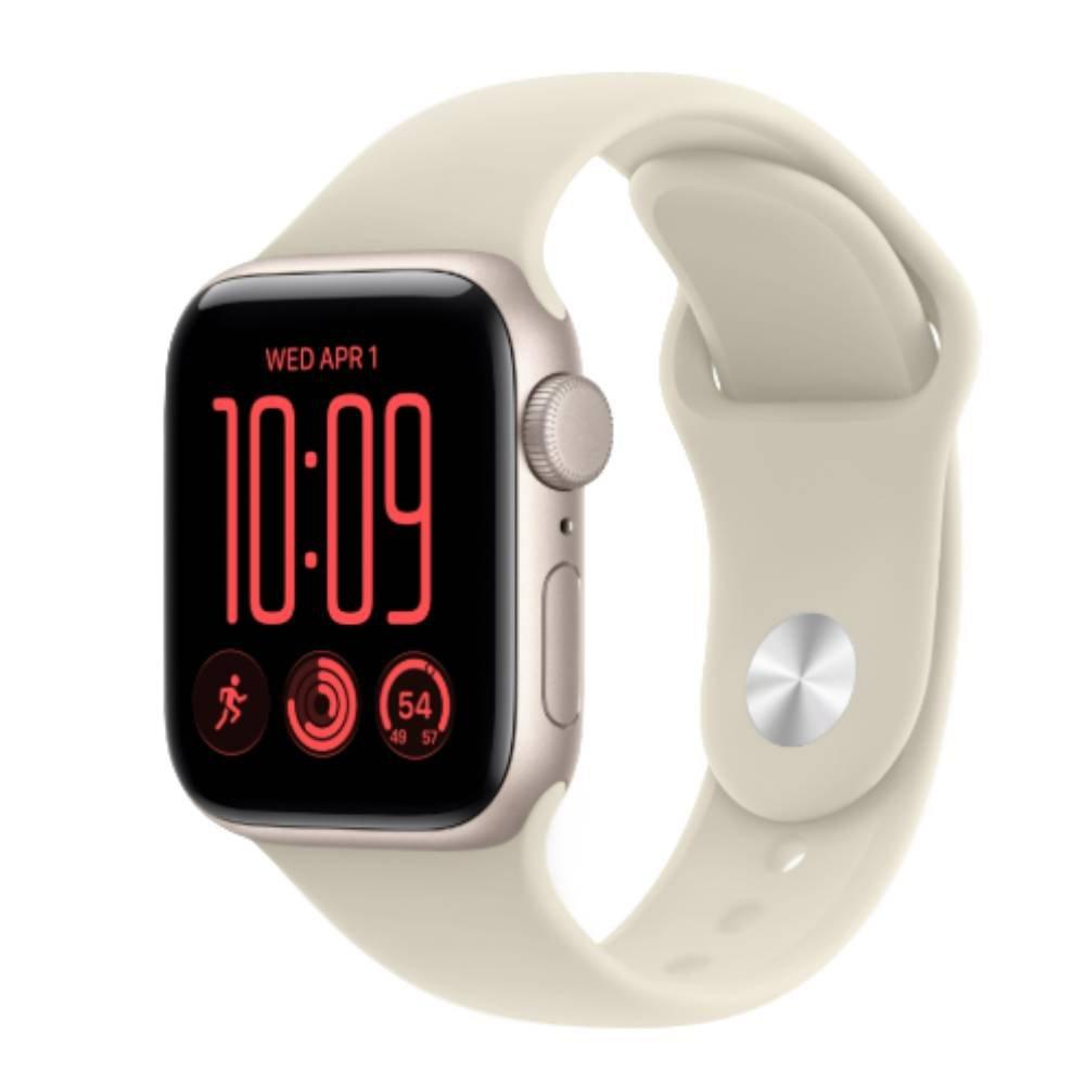Apple Watch SE 3 GPS, 44mm, Starlight Aluminium Case with Sand Sport Band, MJL34AF/A - S/M