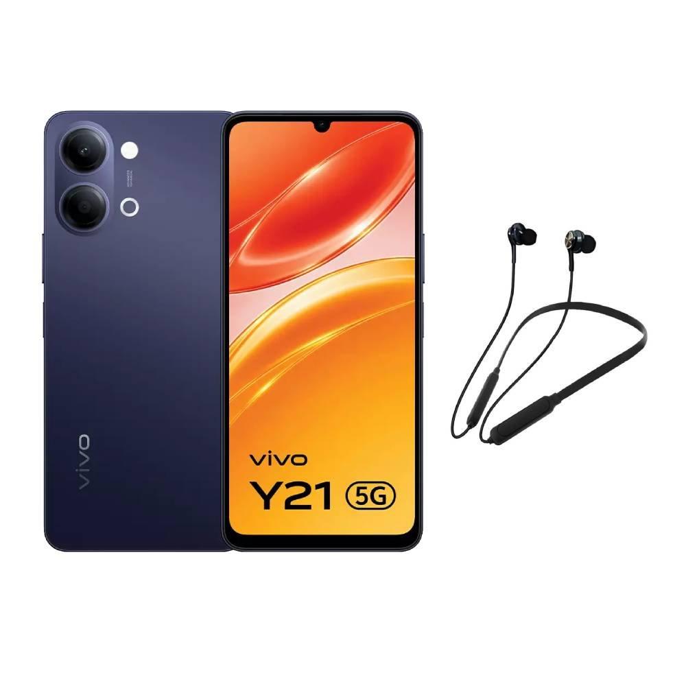Vivo Y21 5G Phone, MediaTek Dimensity 6300, 6GB RAM, 128GB, 6.74-Inch - Black