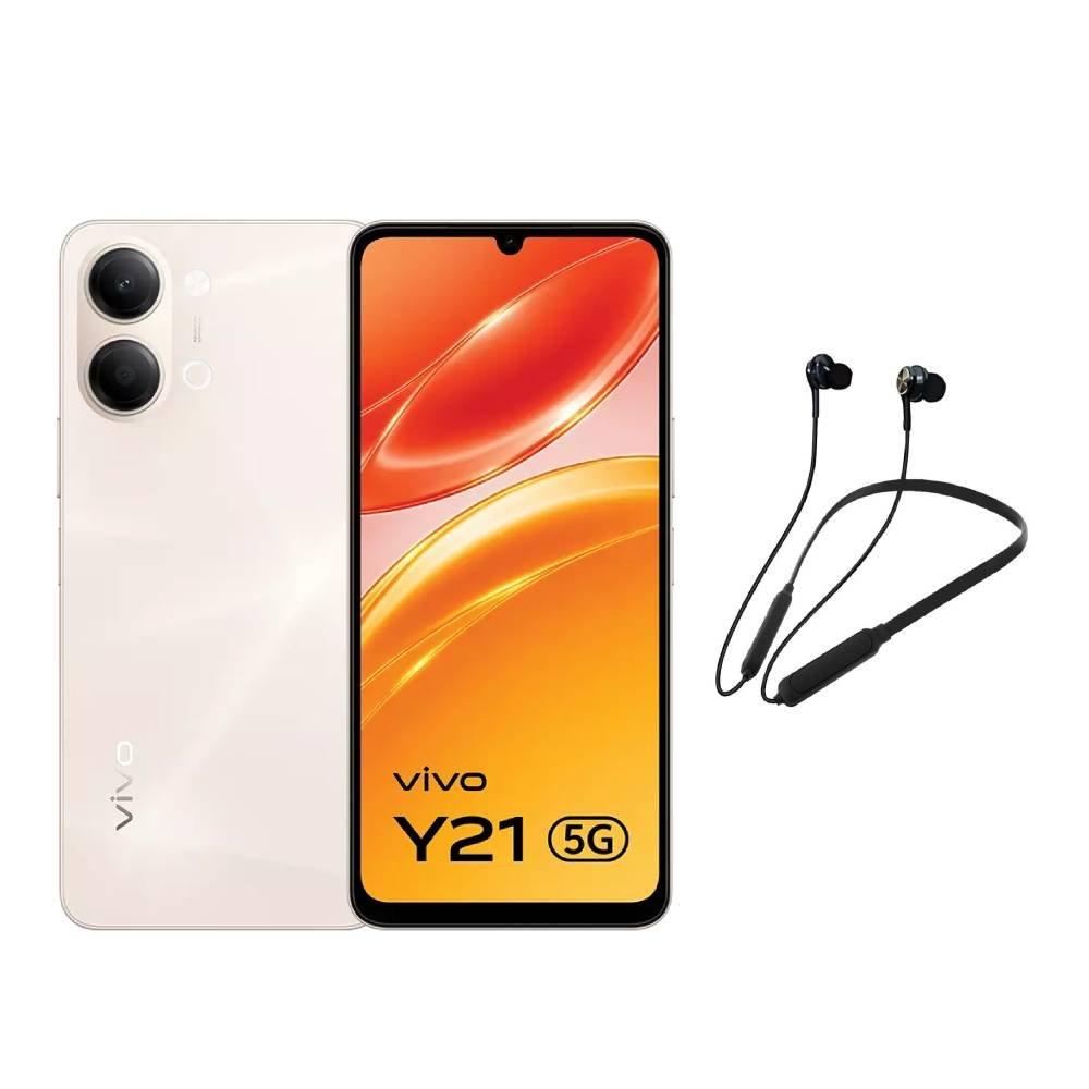 Vivo Y21 5G Phone, MediaTek Dimensity 6300, 6GB RAM, 128GB, 6.74-Inch - Gold