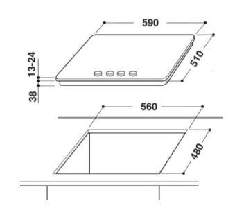 Whirlpool 60cm 4- Solid Plate Electric Hob (AKM 330 IX)