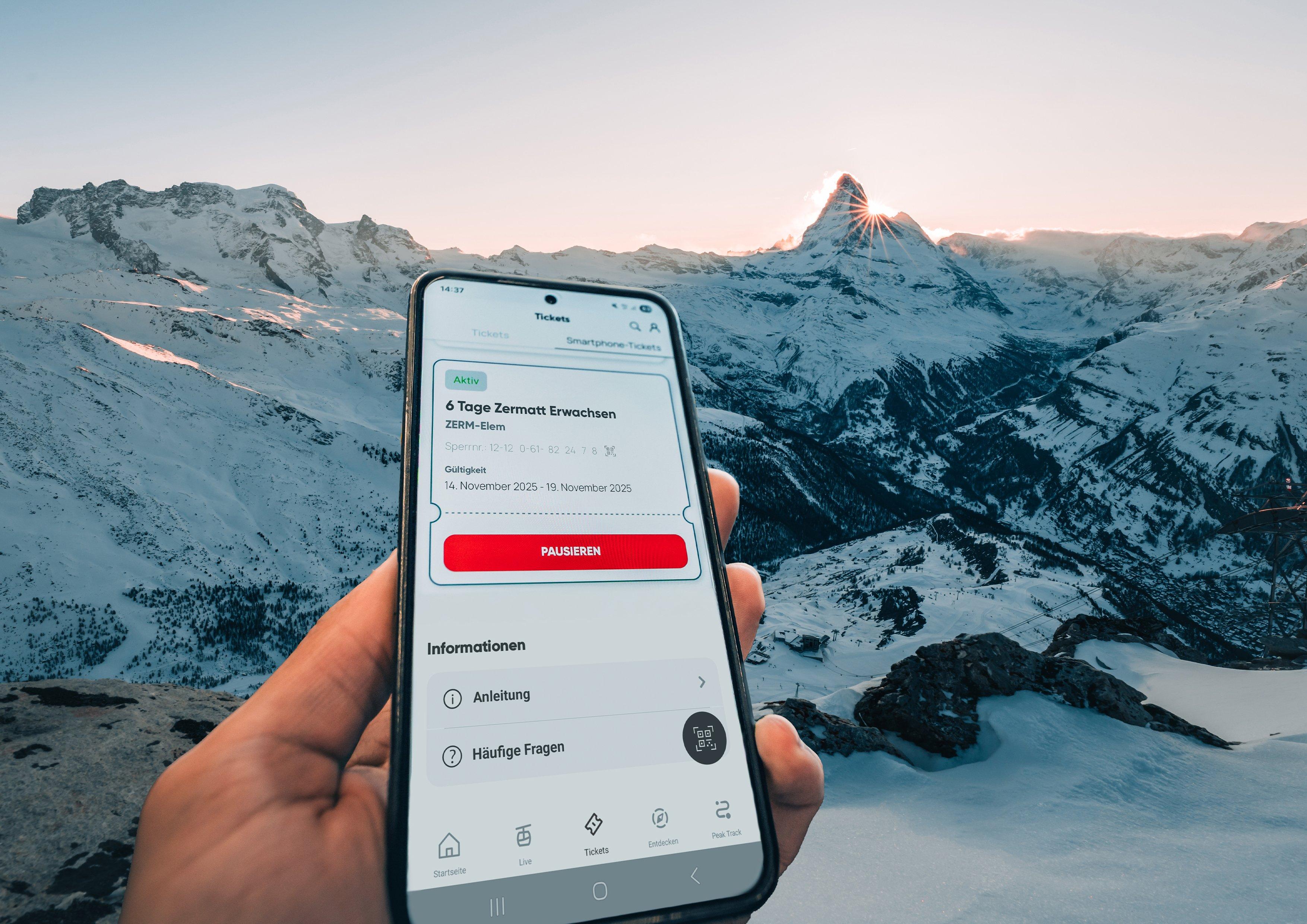 Zermatt führt als erste Destination in der Schweiz das Smartphone-Ticket ein
