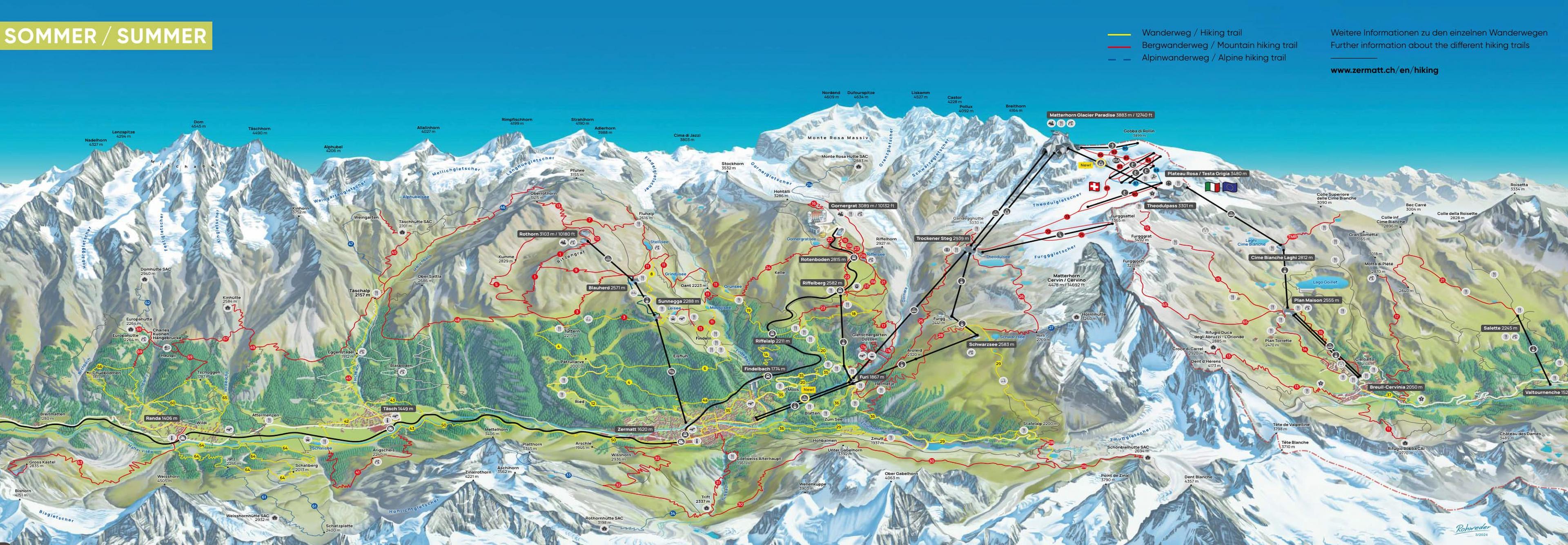 Carte d'été Zermatt