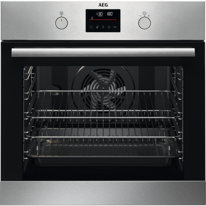 AEG BPS355061M 59.4cm Built In Electric Single Oven - Stainless Steel