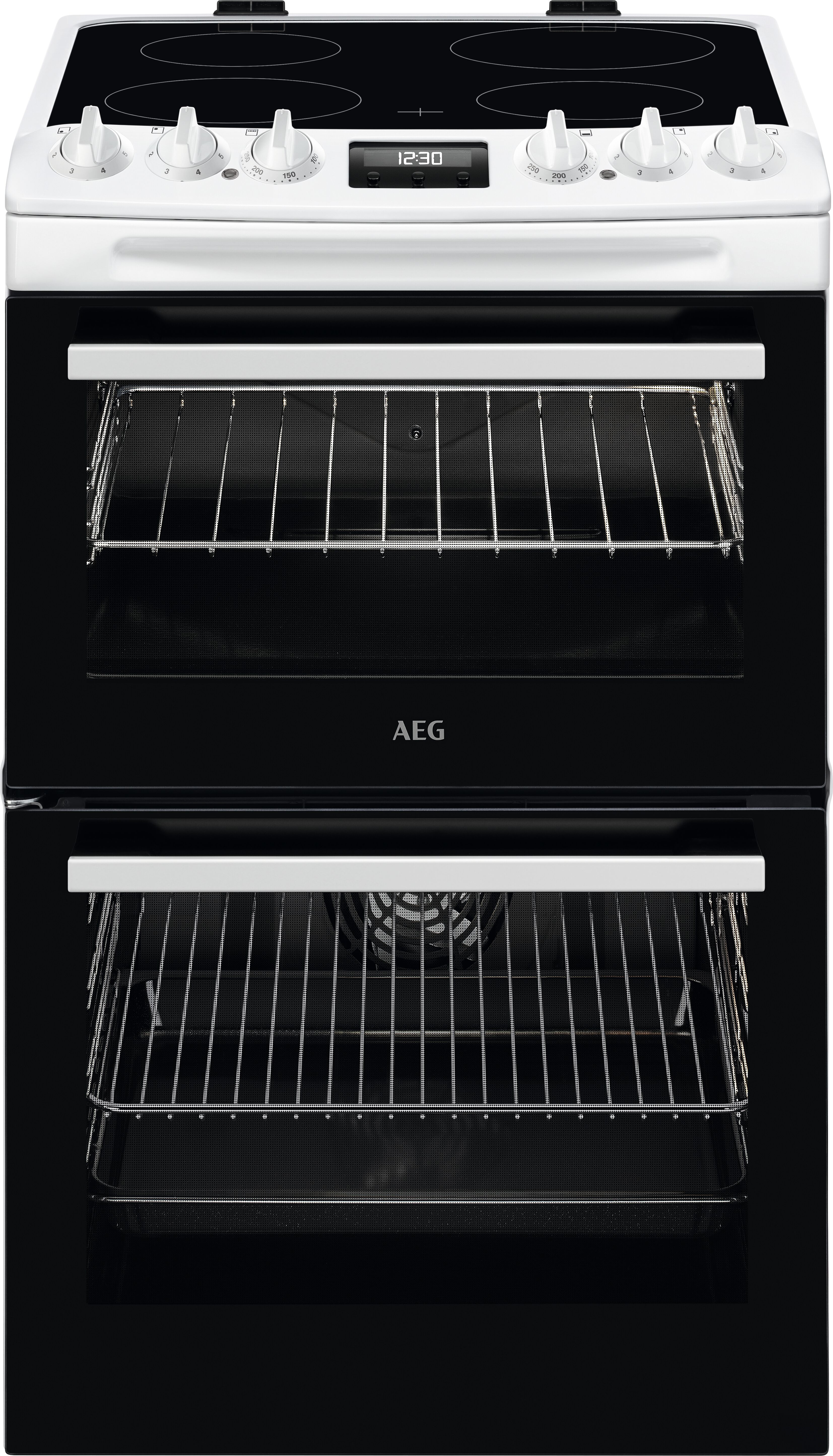 AEG CCX1530ACW 55cm Double Oven Electric Cooker with Ceramic Hob - White
