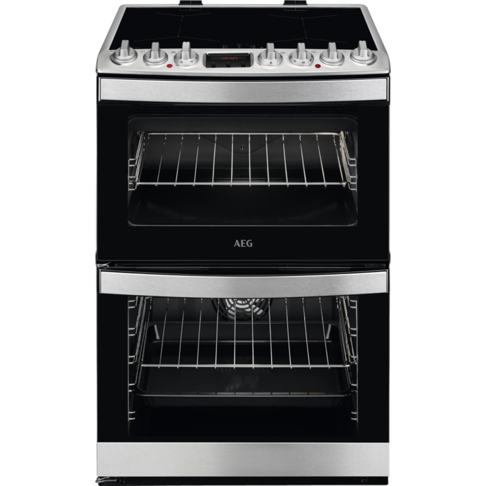 AEG CIB6732ACM 60cm Double Oven Electric Cooker with Induction Hob - Stainless