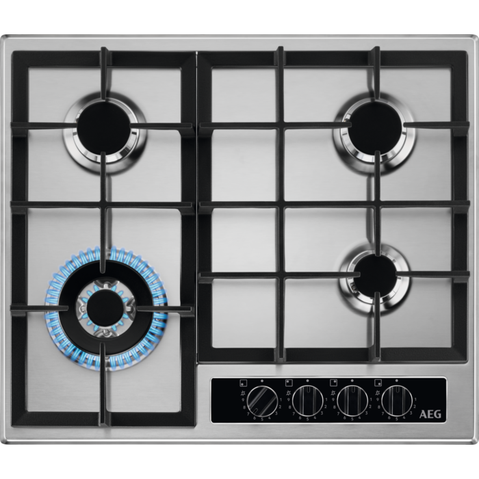 AEG HGB64420YM 60cm Gas Hob - Stainless Steel