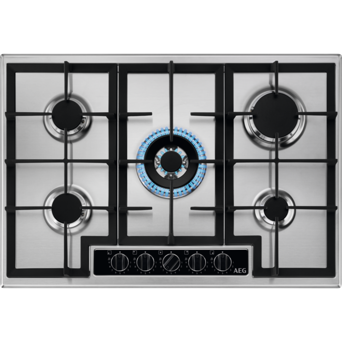 AEG HGB75420YM 75cm Gas Hob - Stainless Steel