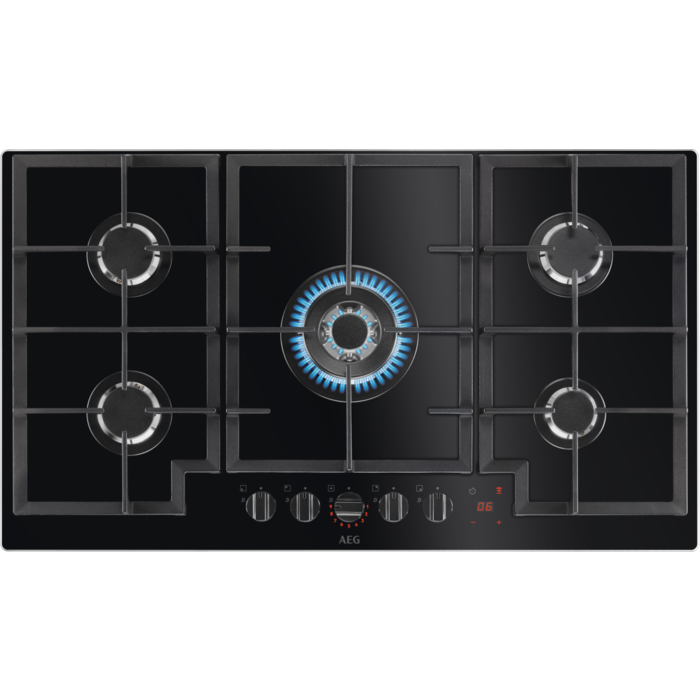 AEG HKB95450NB 90cm Gas Hob - Black