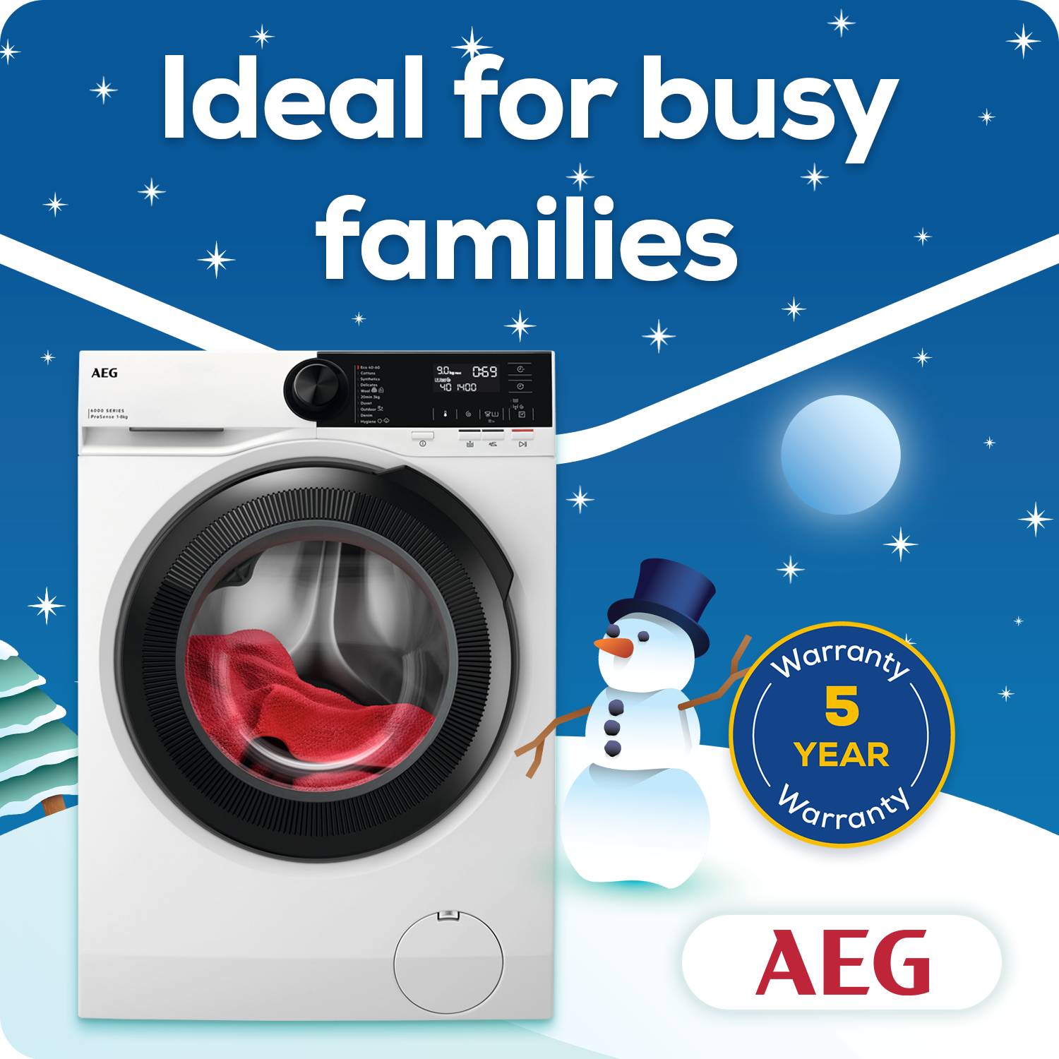 AEG LFR62844B 8kg 1400 Spin Washing Machine - White
