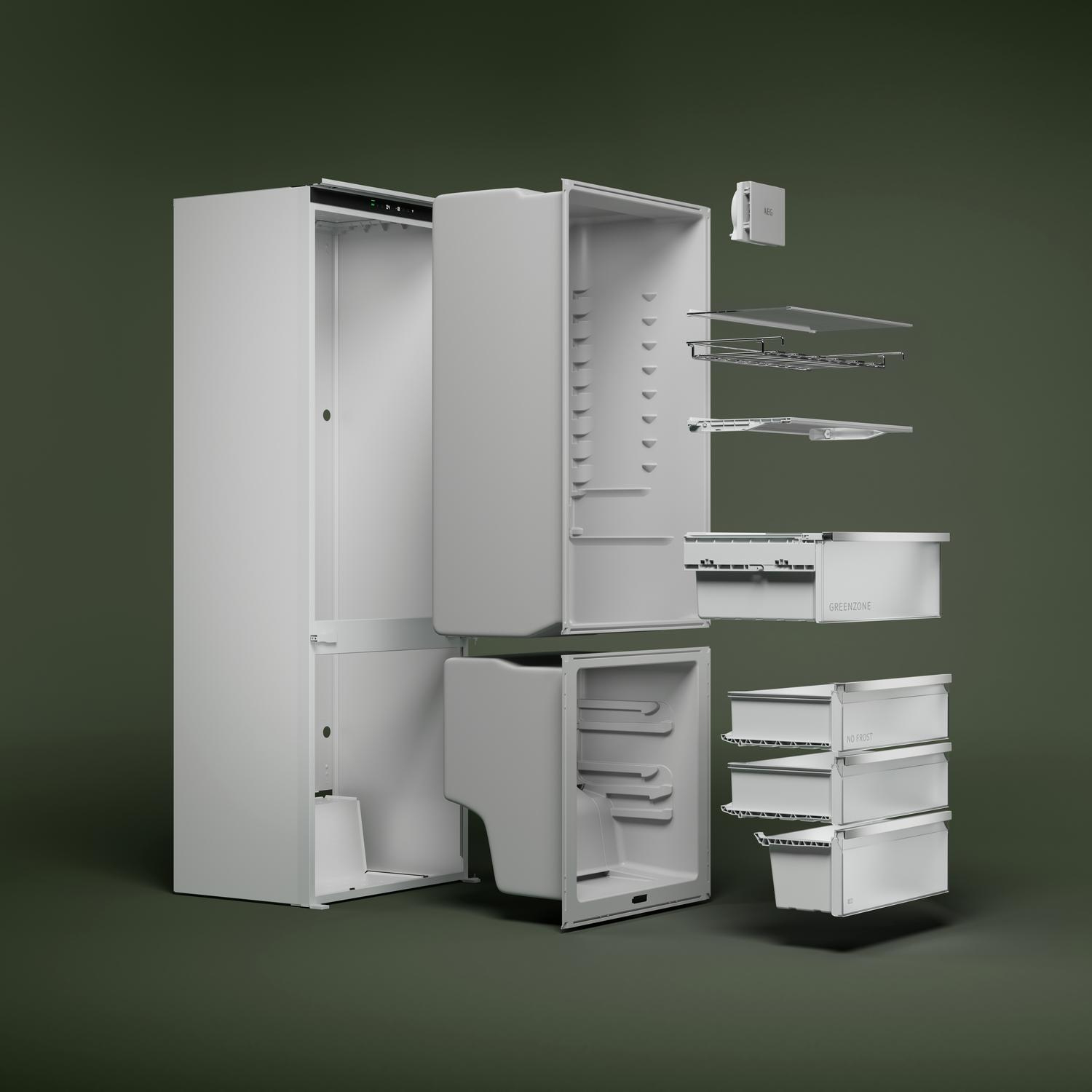 AEG NSC6L185ES 54.6cm 50/50 Built In Low Frost Fridge Freezer