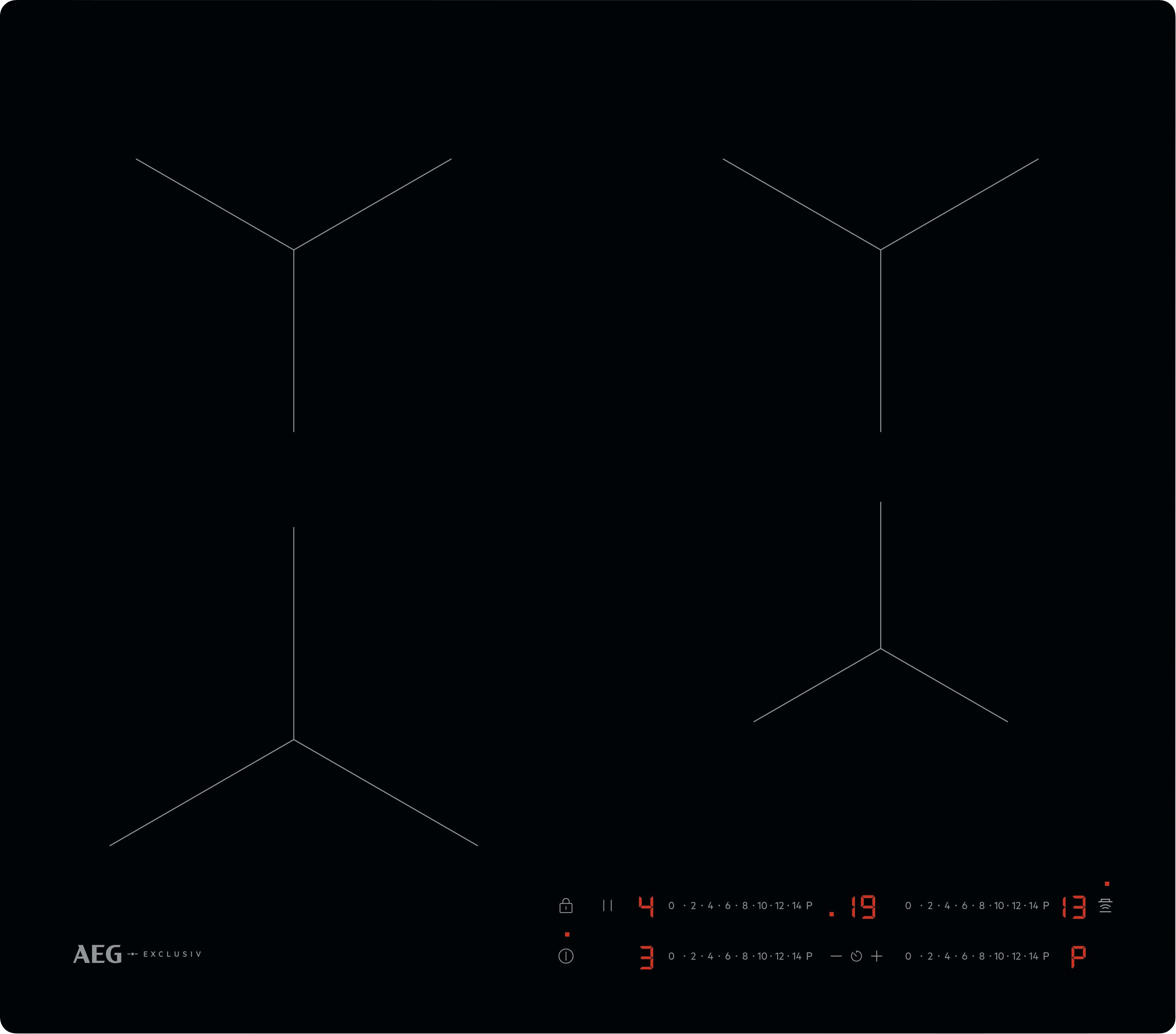 AEG Exclusiv Line TO64IA00CB 58cm Induction Hob - Black