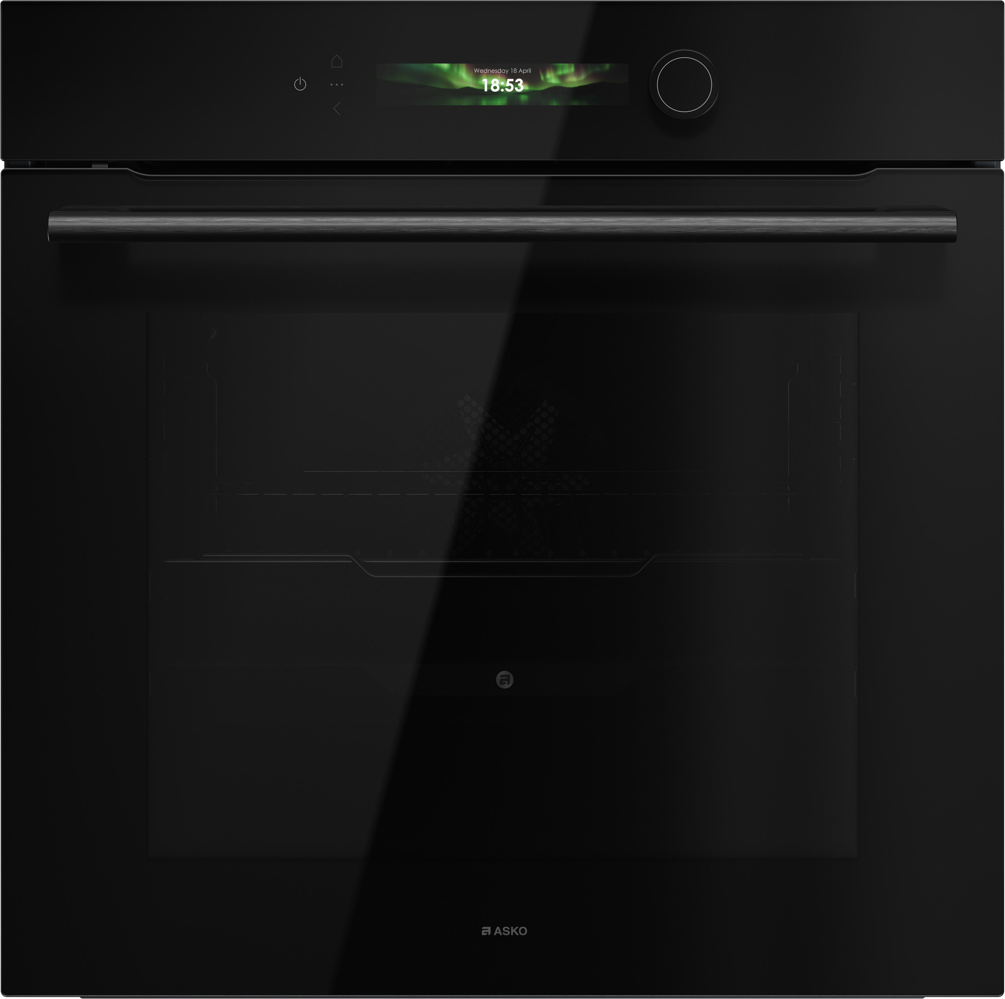 ASKO OTP56BGH 60cm Multifunctional Built In Single Oven with Pyrolytic cleaning - Black Glass,