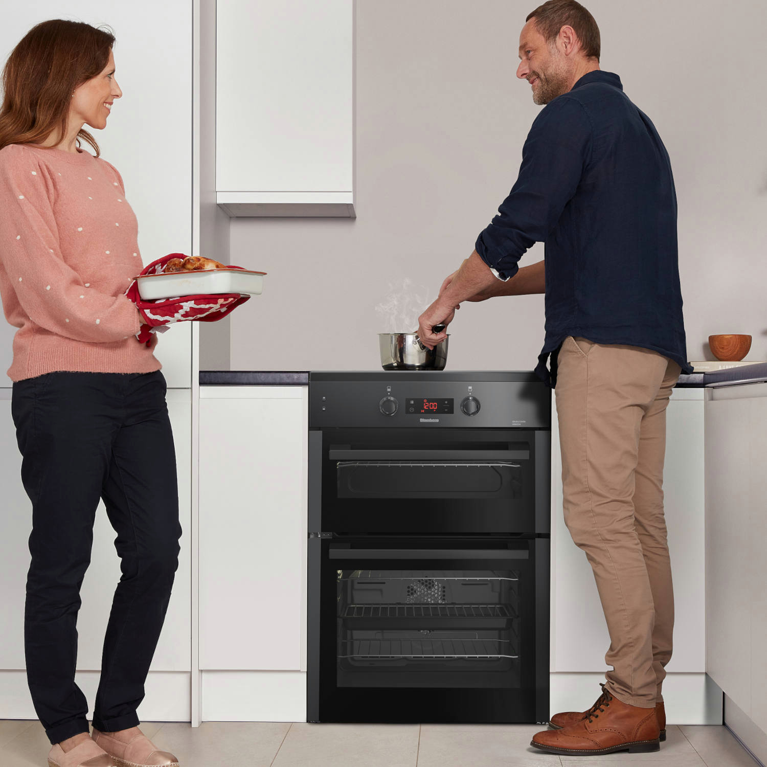 Blomberg HIN651N 60cm Double Oven Electric Cooker with Induction Hob - Anthracite