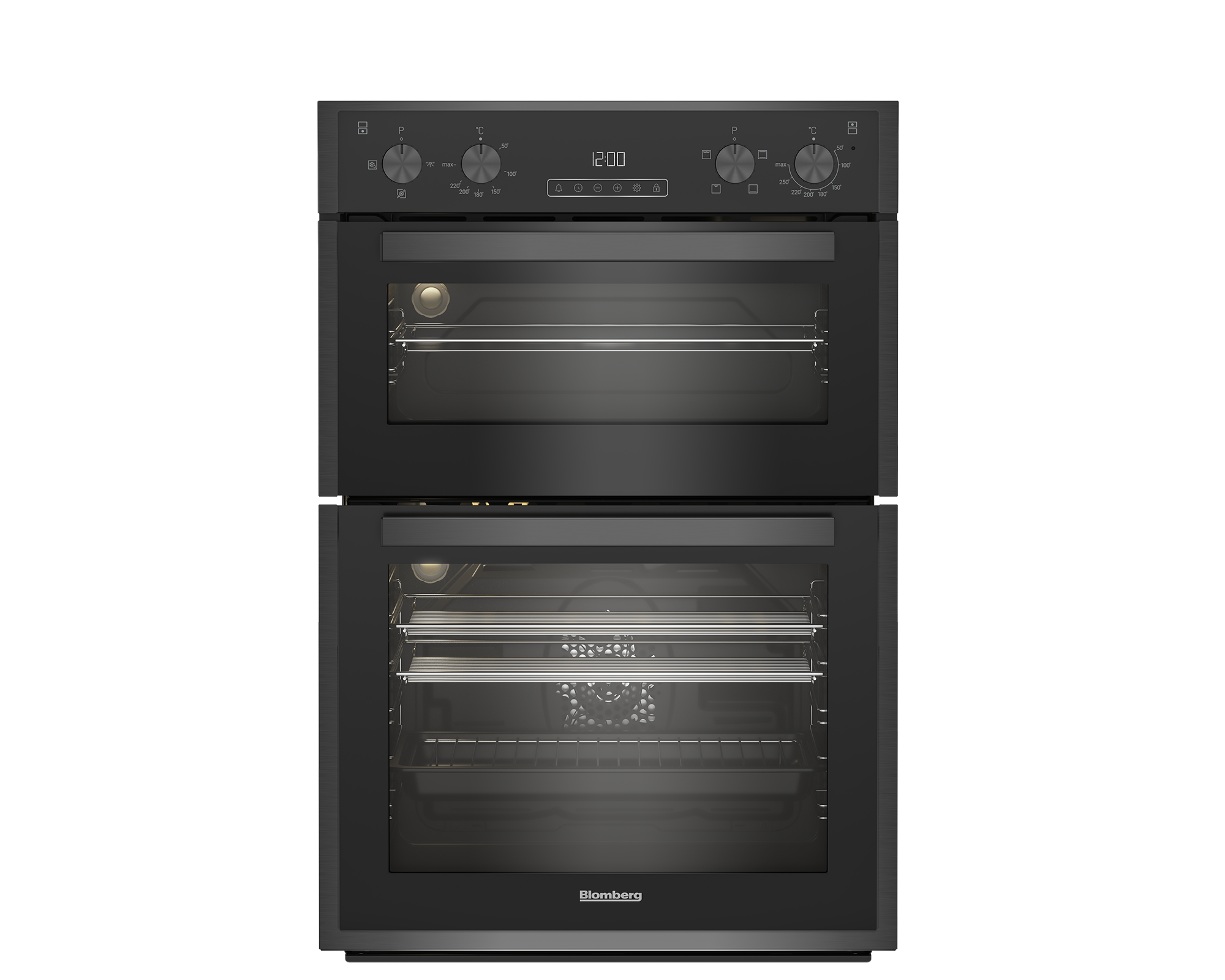 Blomberg RODN9202DX 59.4cm Built In Electric Double Oven - Dark Steel