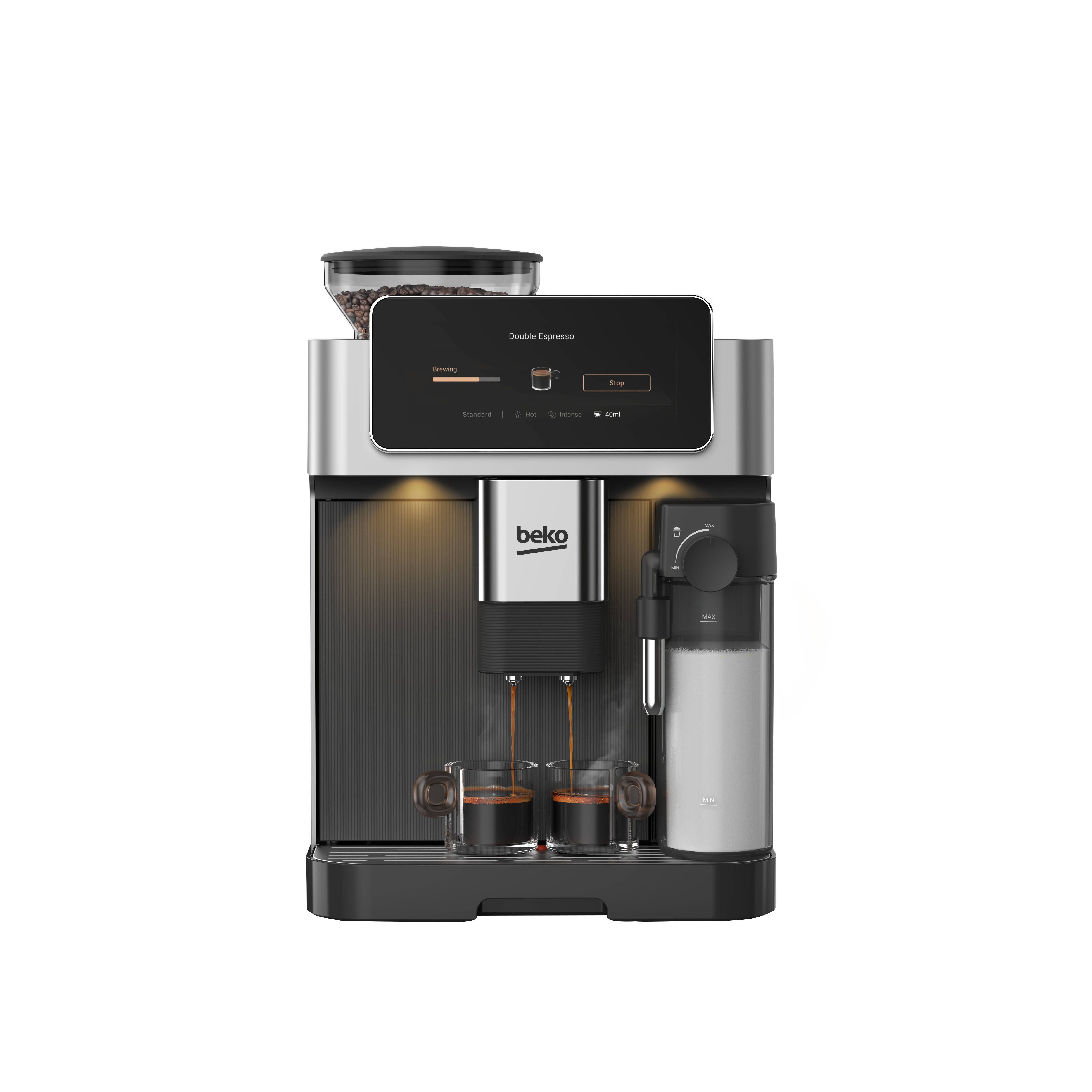 Beko CEG8564X CaffeExperto Series Espresso Machine with Integrated Grinder and Milk Cup - Silver