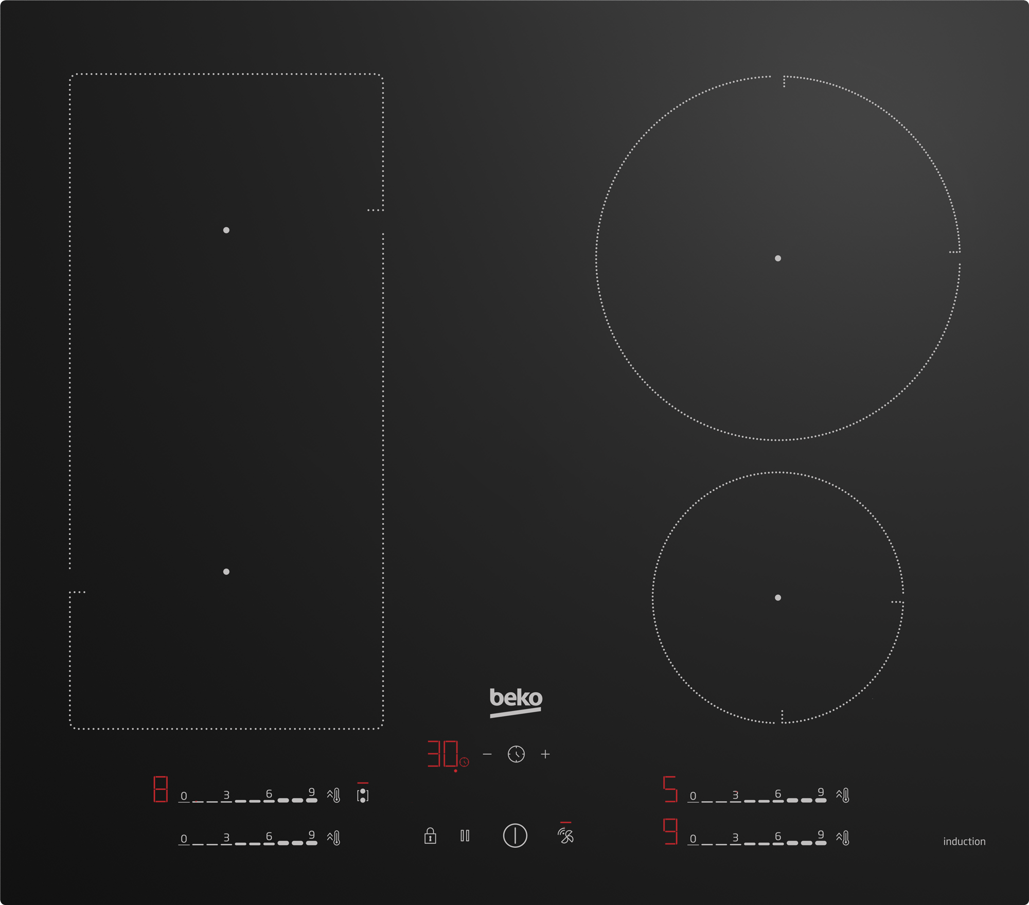 Beko HIIP64530UFT 60cm Plug & Play Induction Hob - Black