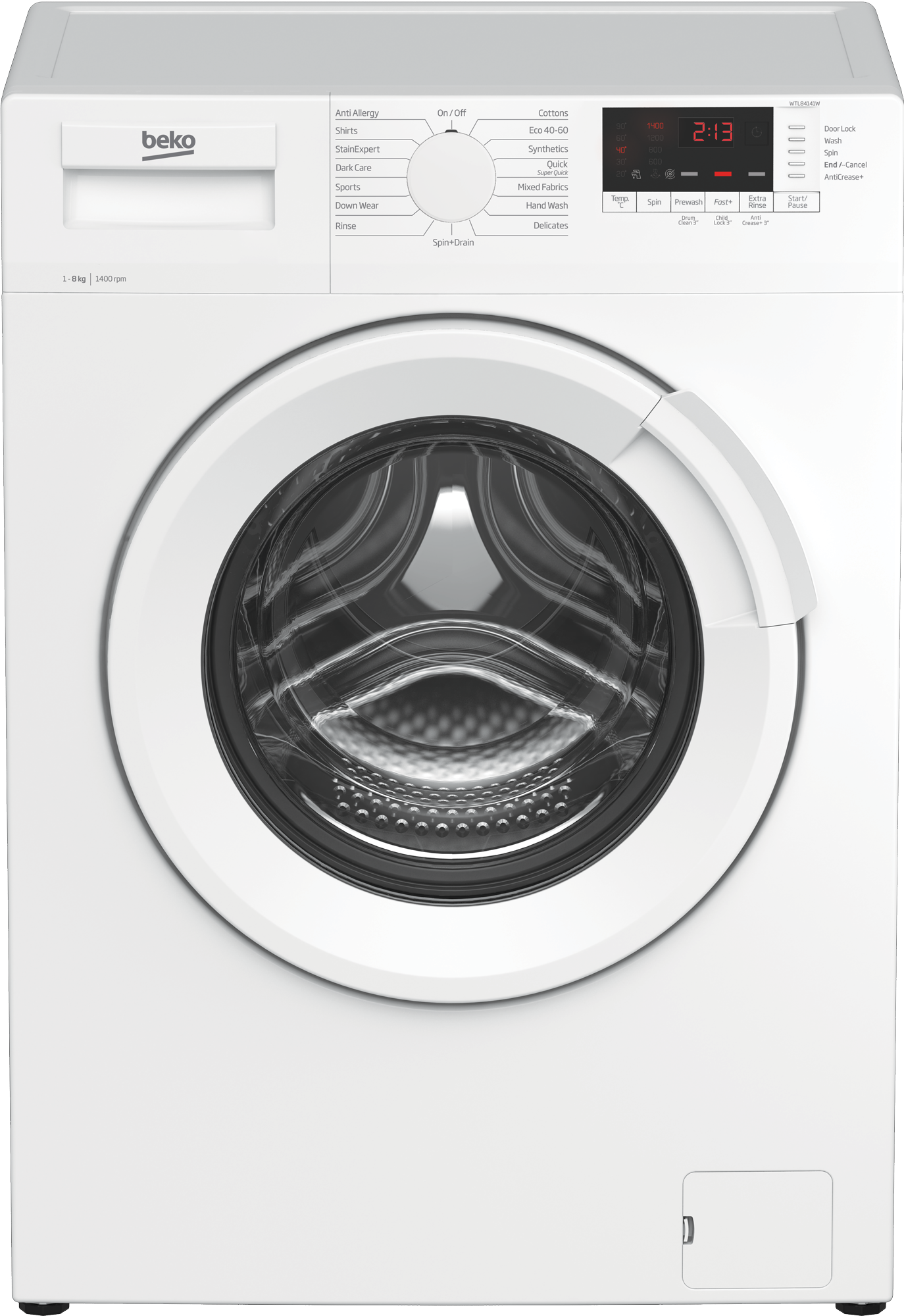 Beko Freestanding RecycledTub™ WTL84141W 8kg 1400 Spin Washing Machine - White