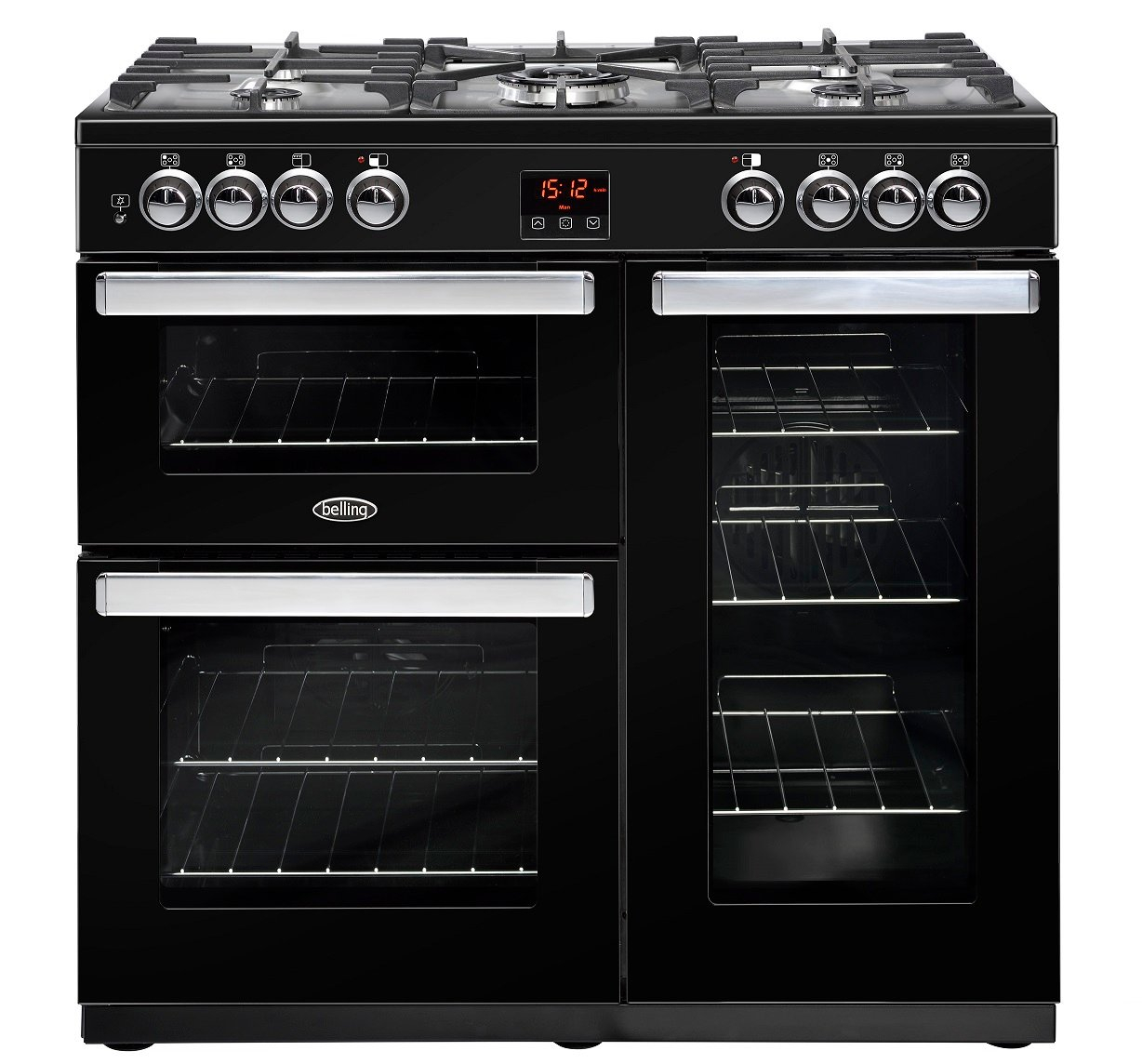 Belling 444444071 Cookcentre 90DFT Dual Fuel Range Cooker - Black