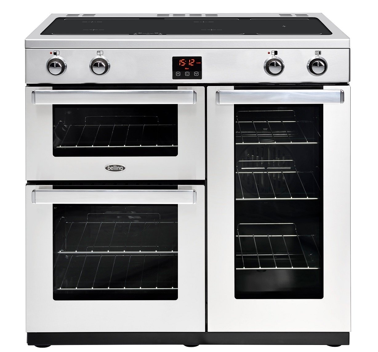 Belling 444444078 90cm Range Cooker with Induction Hob - Stainless Steel