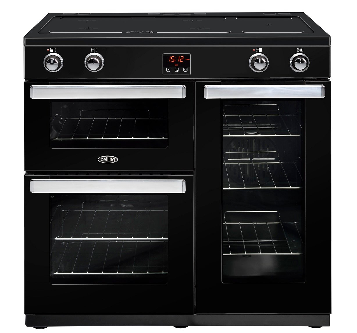 Belling 444444080 90cm Range Cooker with Induction Hob - Black