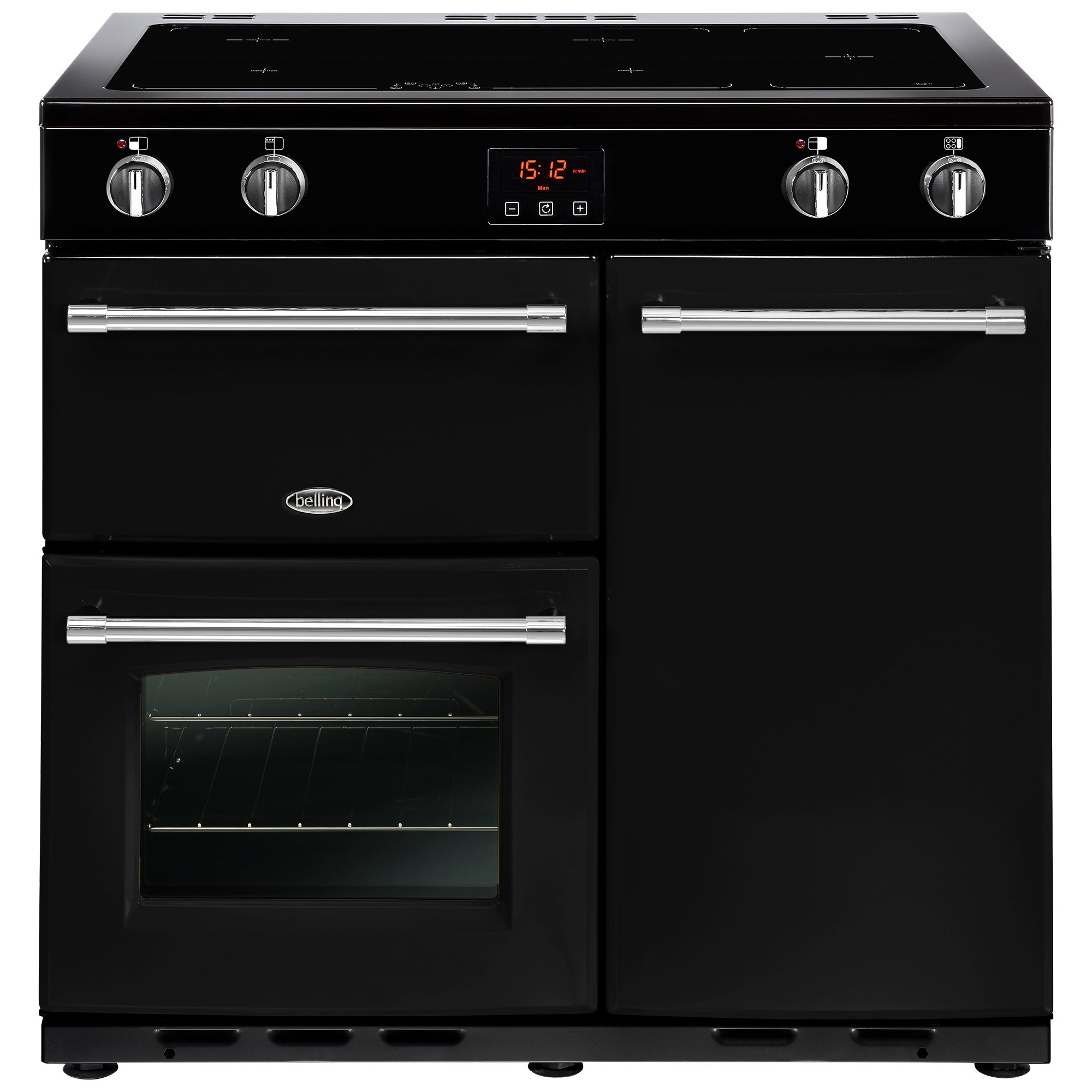 Belling 444444130 90cm Range Cooker with Induction Hob - Black